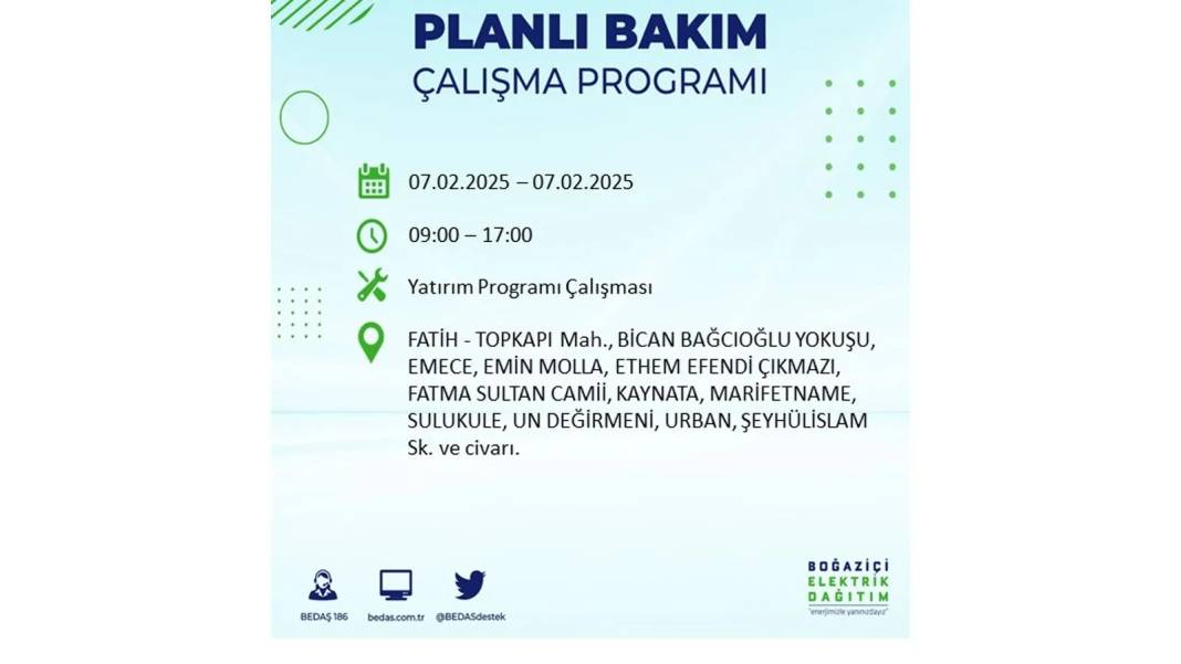 7 Şubat elektrik kesintisi: BEDAŞ elektrik kesintisi yaşayacak ilçeleri teker teker sıraladı. Elektrik ne zaman gelecek? 21